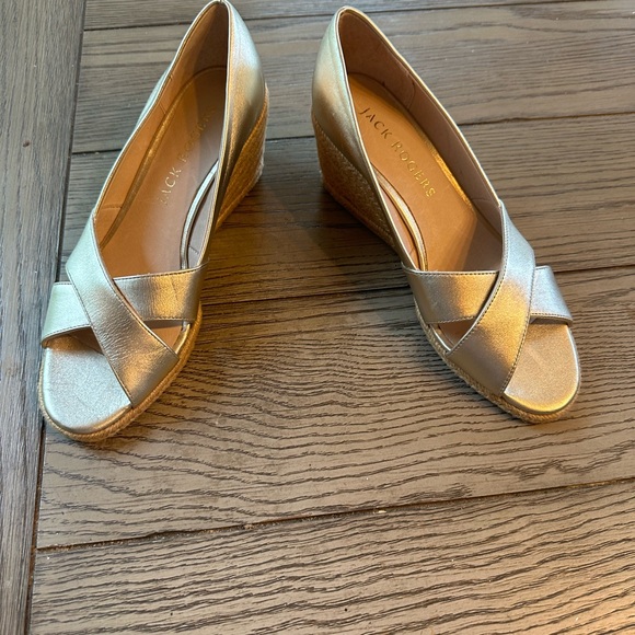 Jack Rodgers Gold Sandals Size 8M - Picture 5 of 11